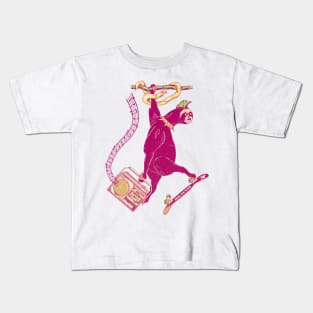 sloth skateboarding Kids T-Shirt